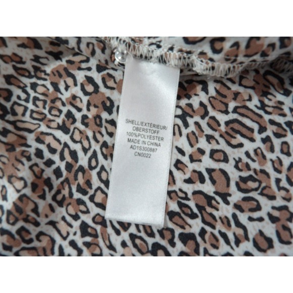 Adrianna Papell XL Blouse Top Leopard Animal Smocked Keyhole Office Career - Picture 10 of 14